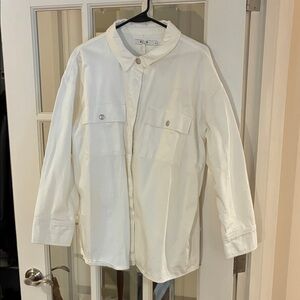 Lightweight Women's White Shirt Jacket - Casual Overshirt